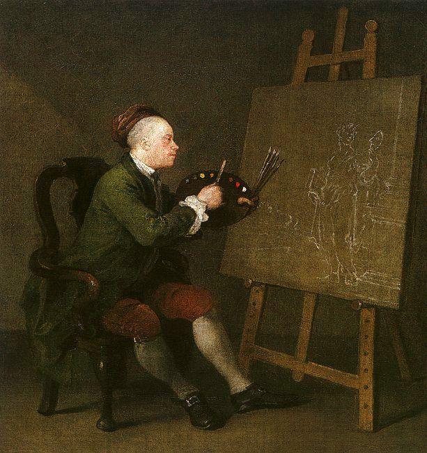 William Hogarth Self Portrait at the Easel Sweden oil painting art